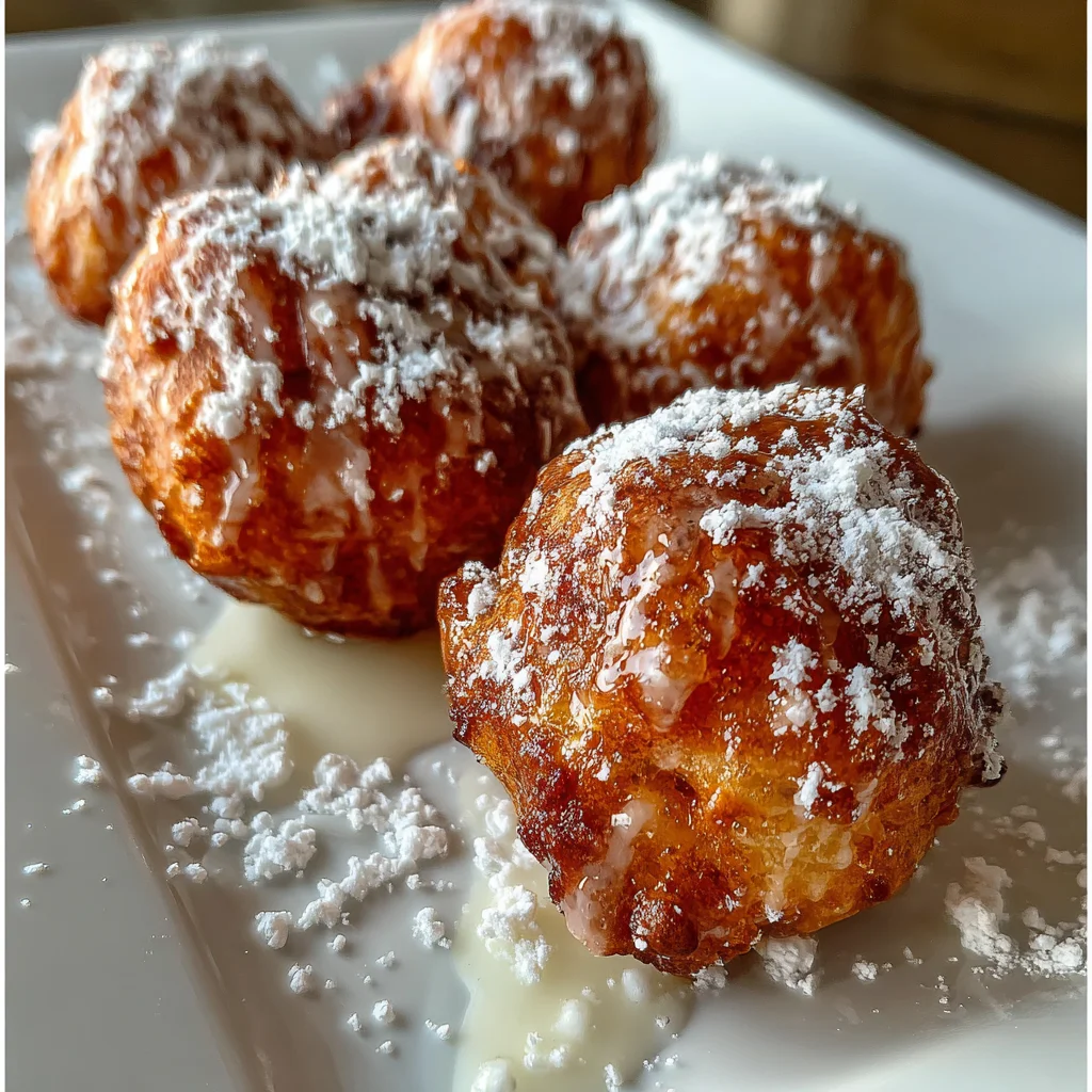 Crispy Golden Apple Fritter Bites with Cinnamon Sugar Glaze and Fresh Apple Chunks