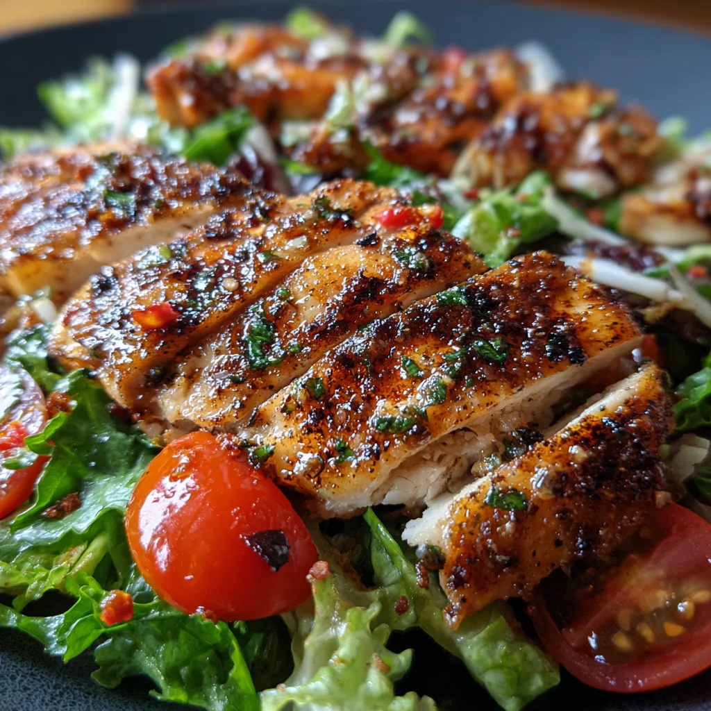 Mediterranean Herb-Marinated Grilled Chicken Salad with Lemon Vinaigrette and Fresh Vegetables