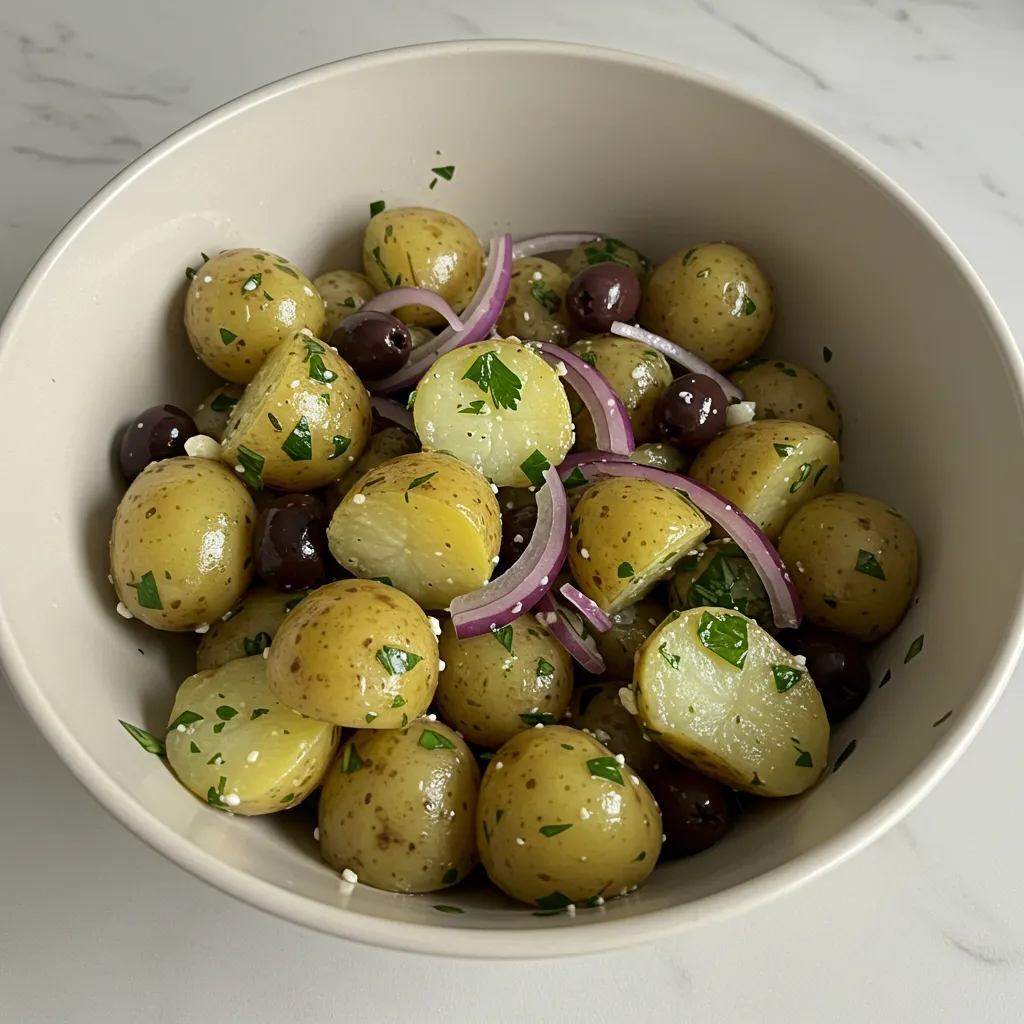 Authentic Greek Potato Salad with Fresh Herbs and Feta: A Mediterranean ...