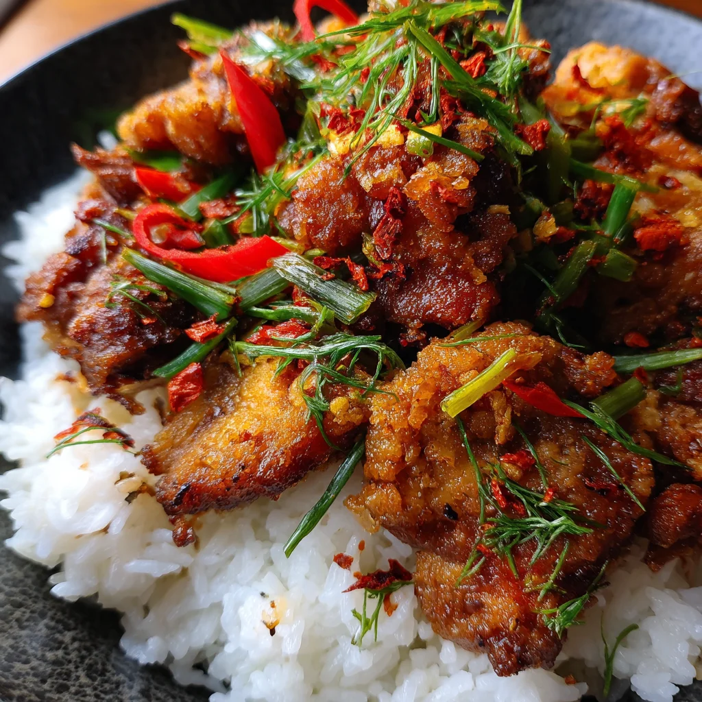 Jiacheng's Five-Spice Glazed Chicken with Ginger Scallion Oil and Crispy Shallots