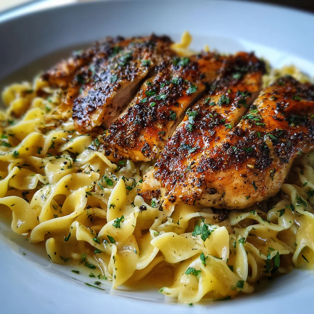 One Pan Chicken With Buttered Noodles - Creamy Comfort Skillet Dinner