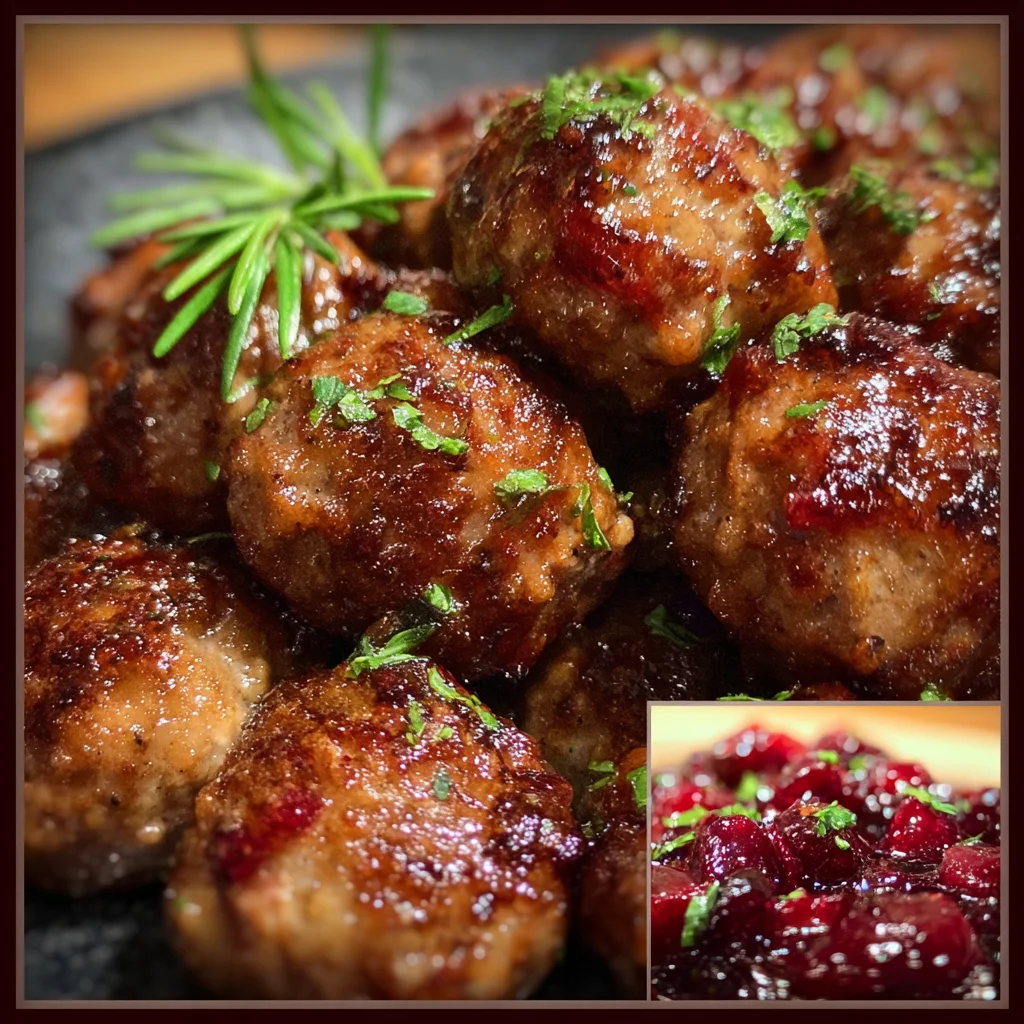 Quick Christmas Cranberry Meatballs with Sweet and Tangy Festive Glaze