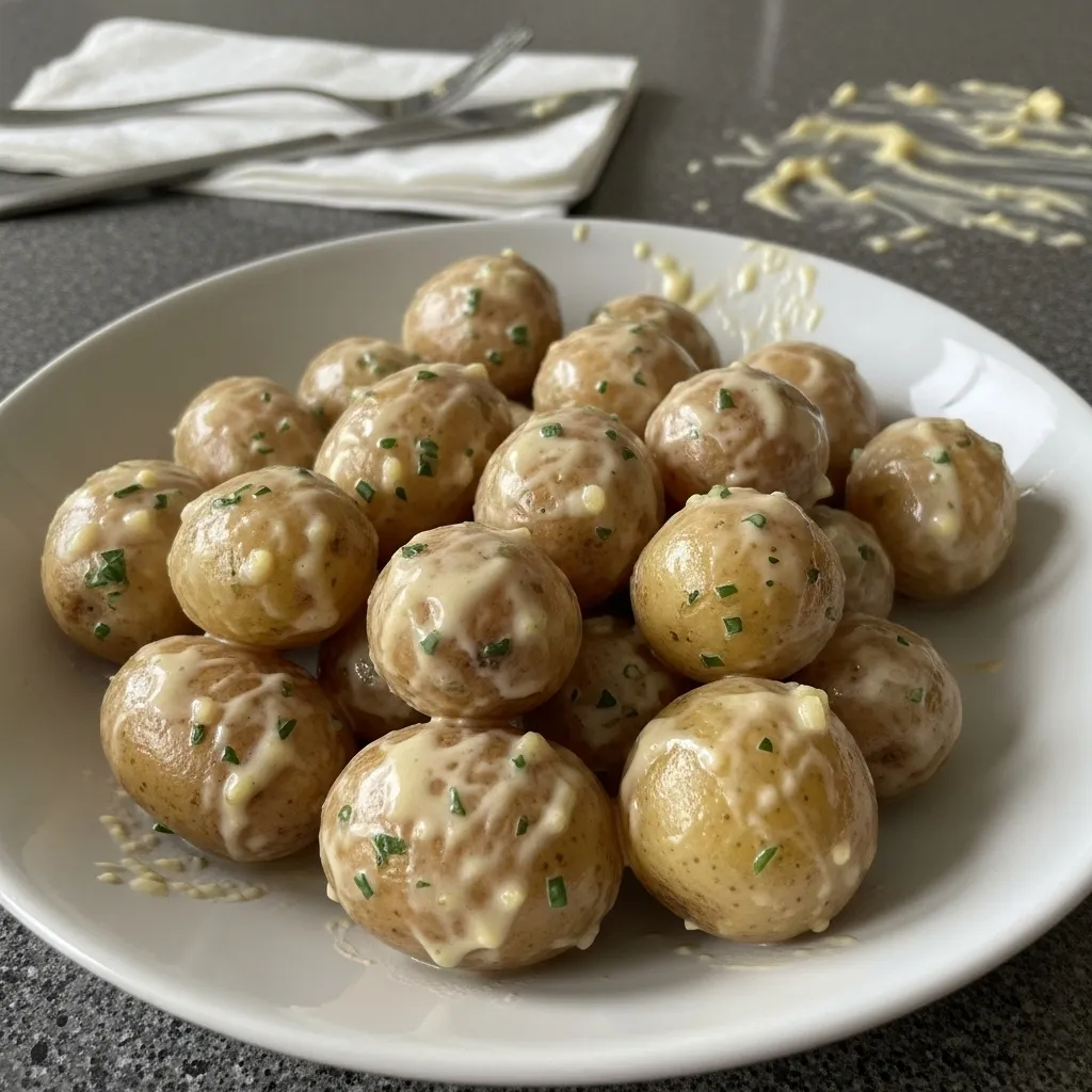 Creamy Garlic Sauce Baby Potatoes - tertiary view