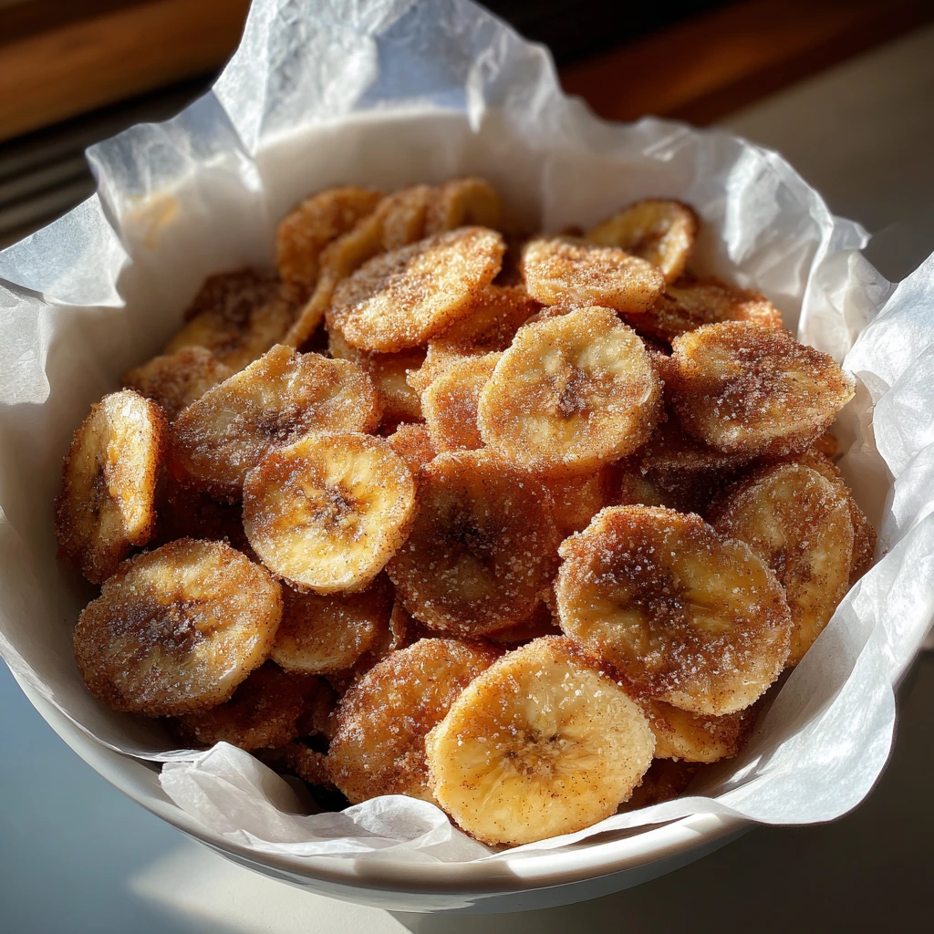 Crispy Air Fryer Cinnamon Banana Chips with a Sweet Crunch