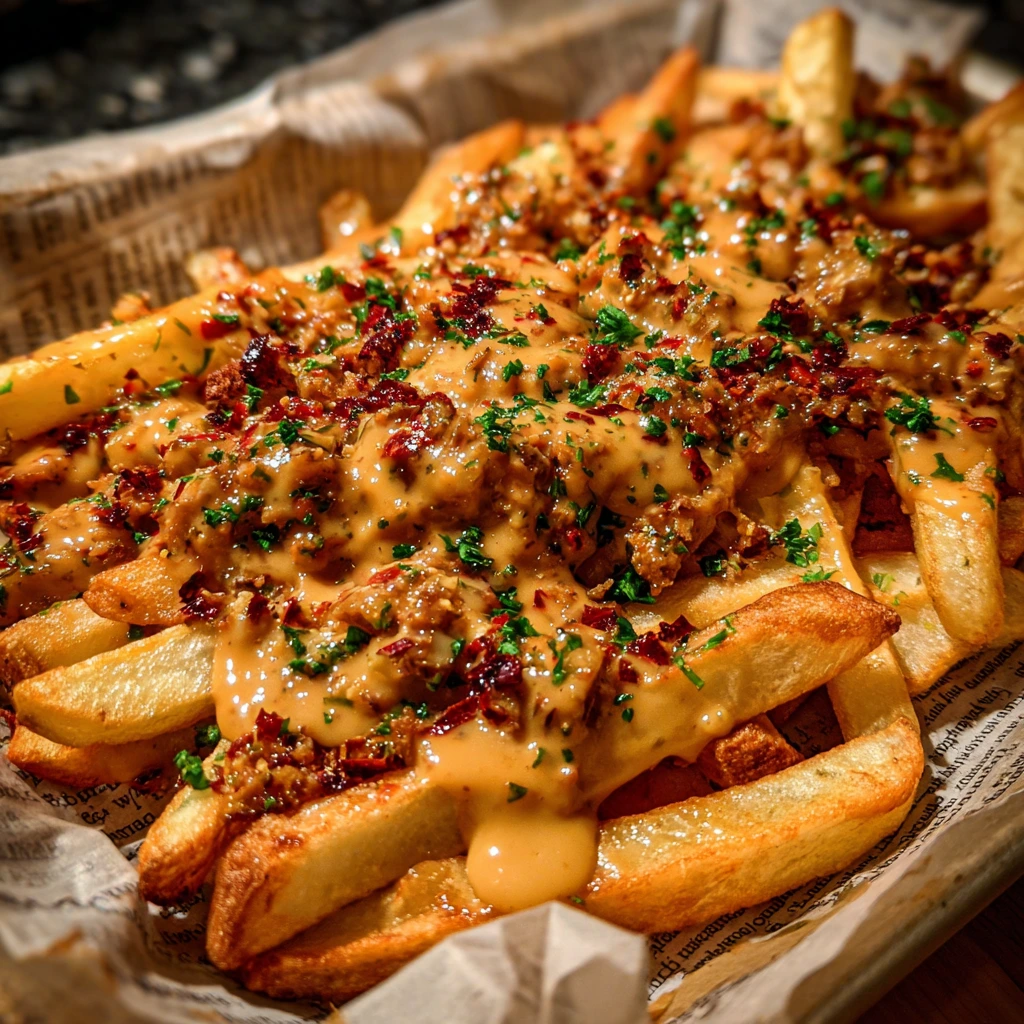 Ultimate Animal Style Fries with Savory Sauce and Melted Cheese