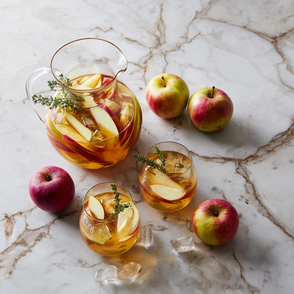 Delightful Fall Apple Cider Sangria with Spiced Rum and Fresh Fruits