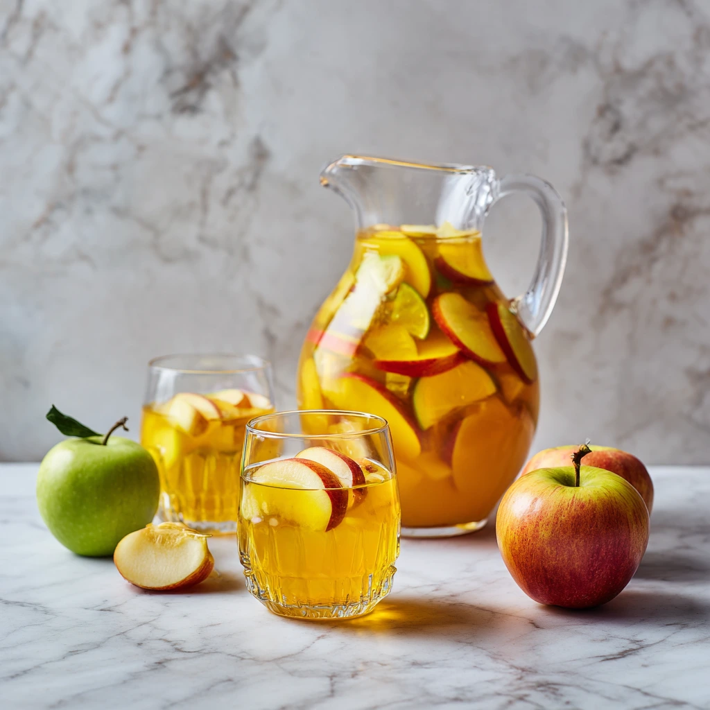 Delightful Fall Apple Cider Sangria with Spiced Rum and Fresh Fruits