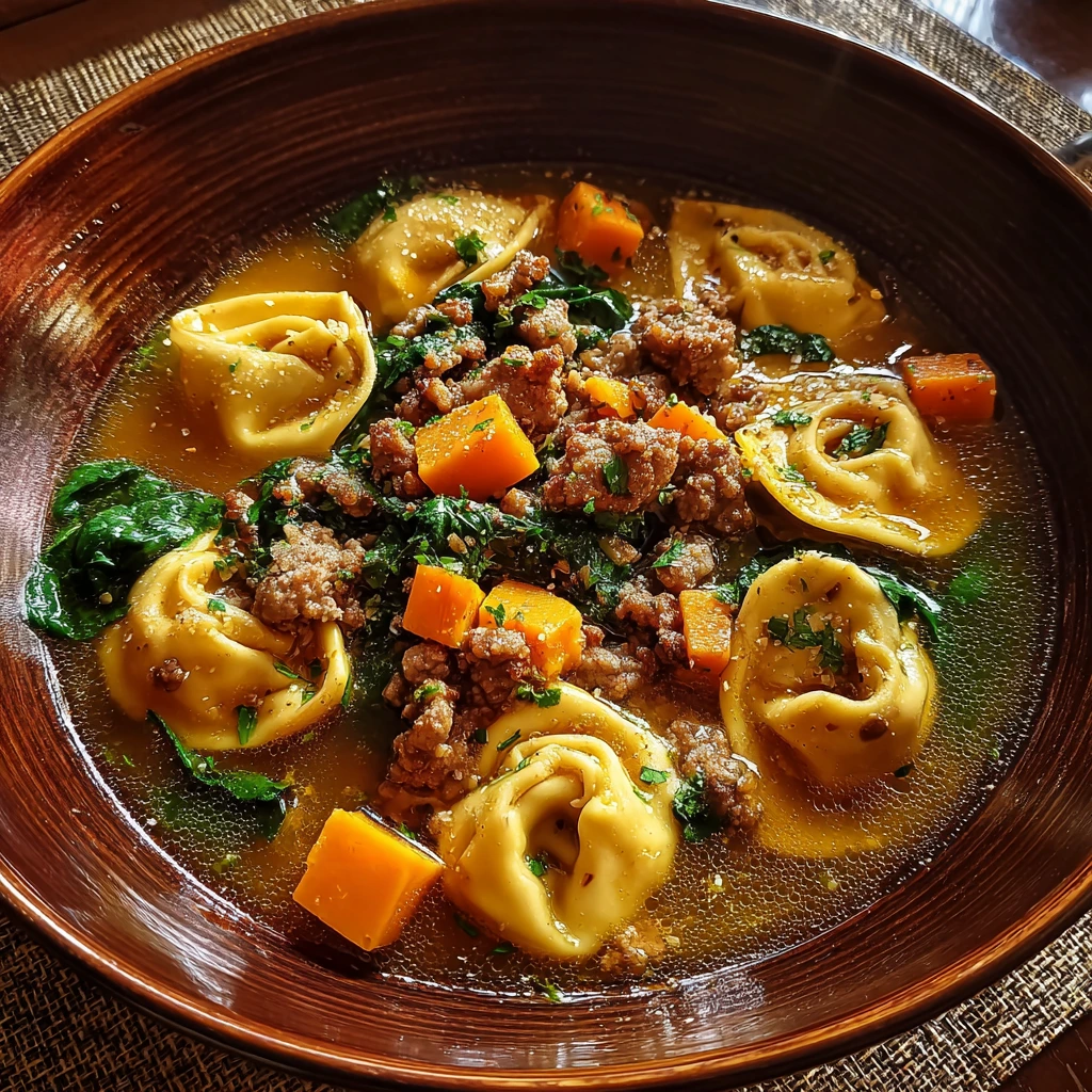 Hearty Autumn Tortellini Soup with Savory Sausage and Seasonal Vegetables