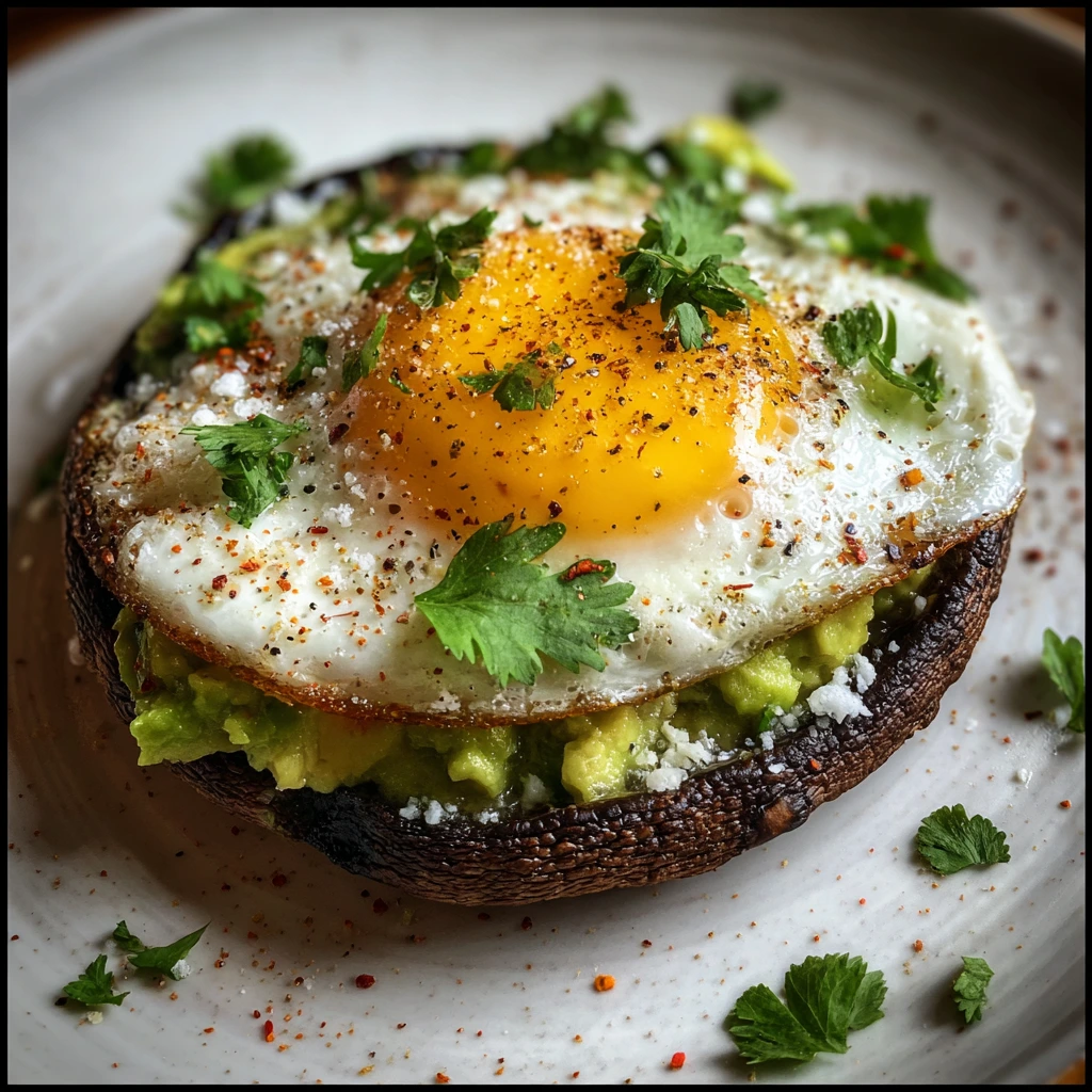 Delicious Avocado & Egg Stuffed Mushrooms with Creamy Texture