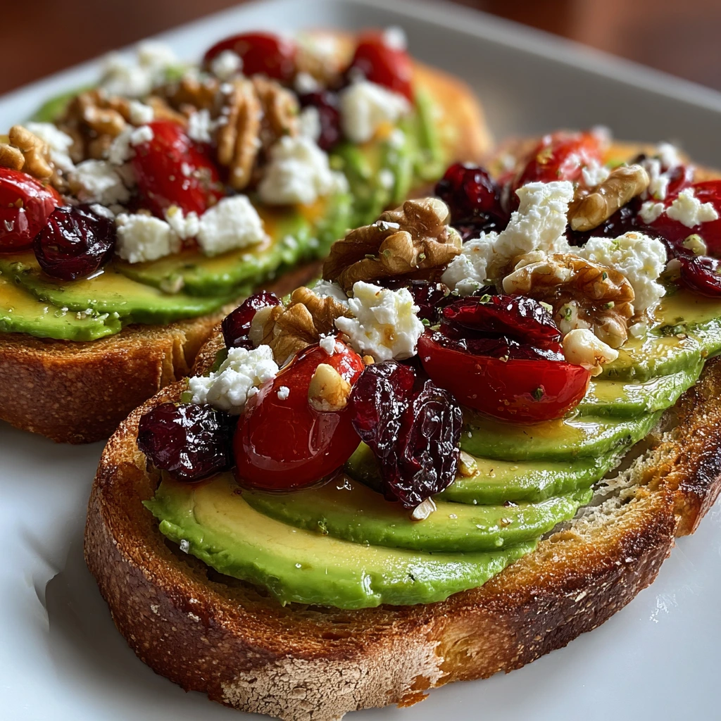 Delicious Avocado Toast with Creamy Feta and Juicy Cherry Tomatoes