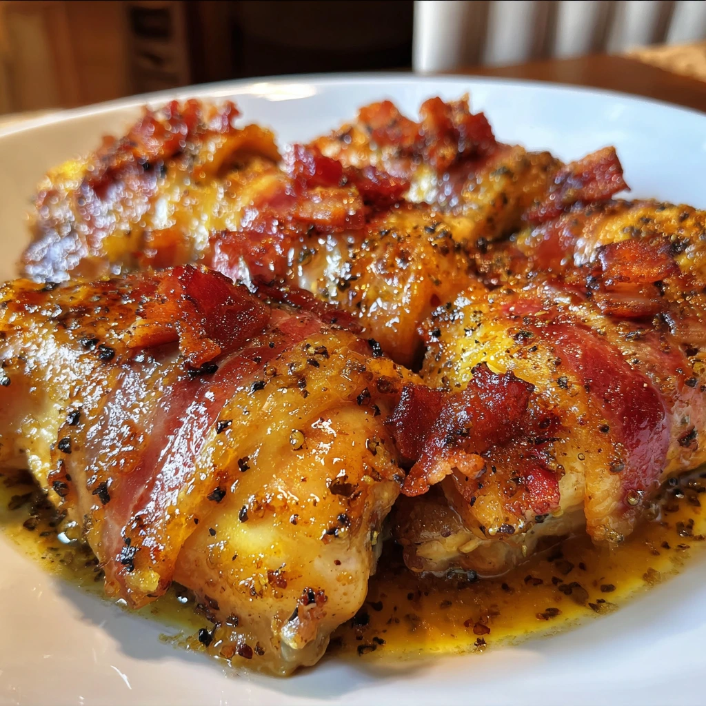 Sweet and Savory Bacon Brown Sugar Chicken with a Caramelized Glaze