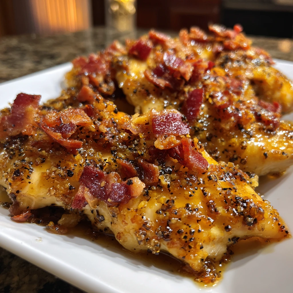 Sweet and Savory Bacon Brown Sugar Chicken with a Caramelized Glaze