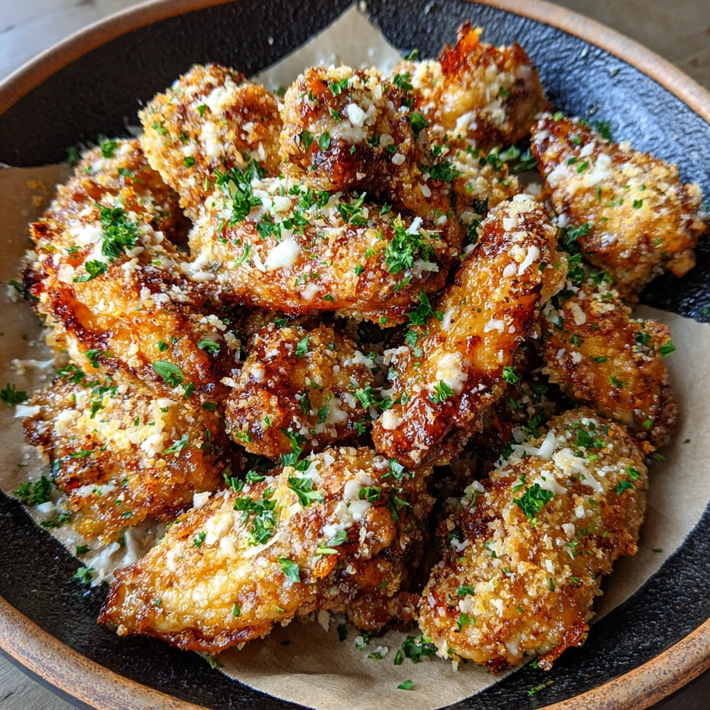 Crispy Baked Garlic Parmesan Boneless Wings with Herb Infusion
