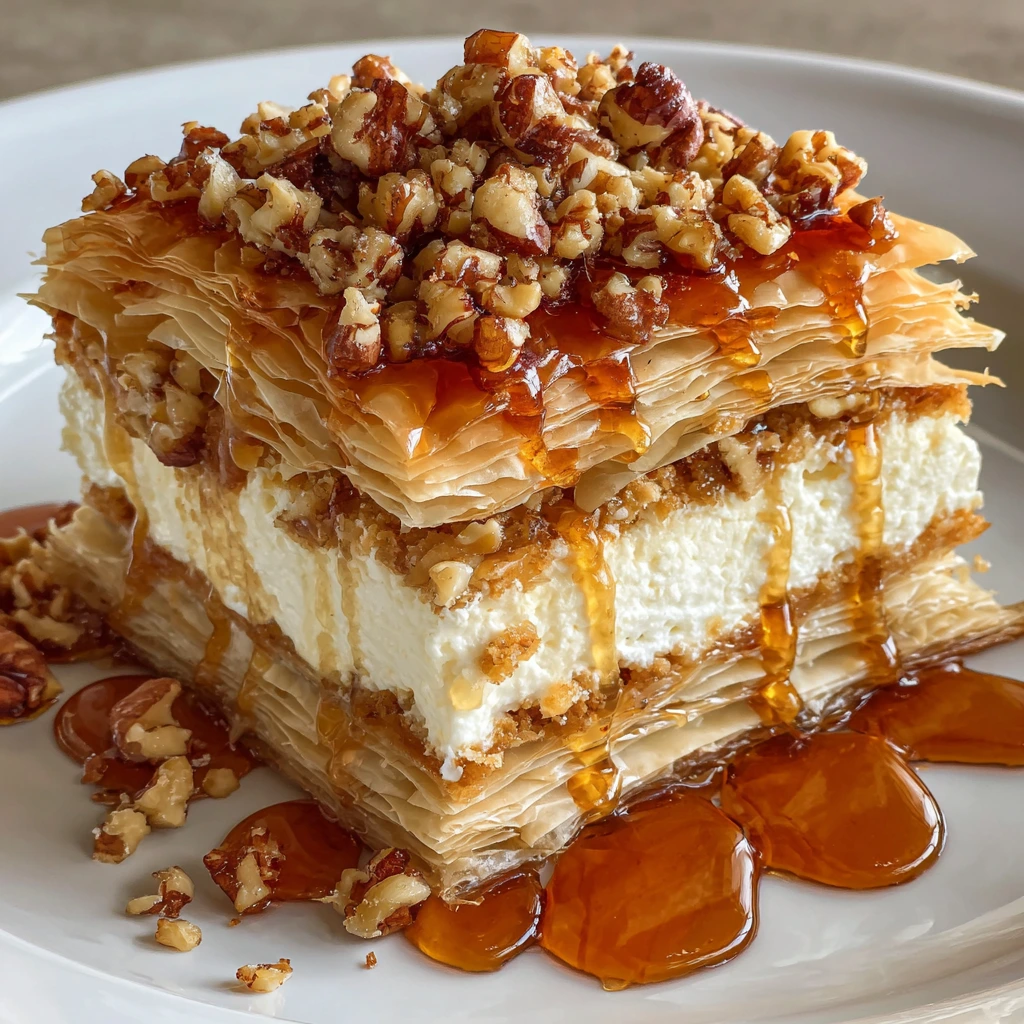 Luscious Baklava Cheesecake Phyllo Cookies with Honey Drizzle