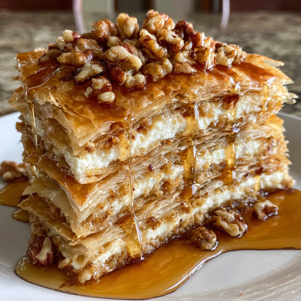 Luscious Baklava Cheesecake Phyllo Cookies with Honey Drizzle