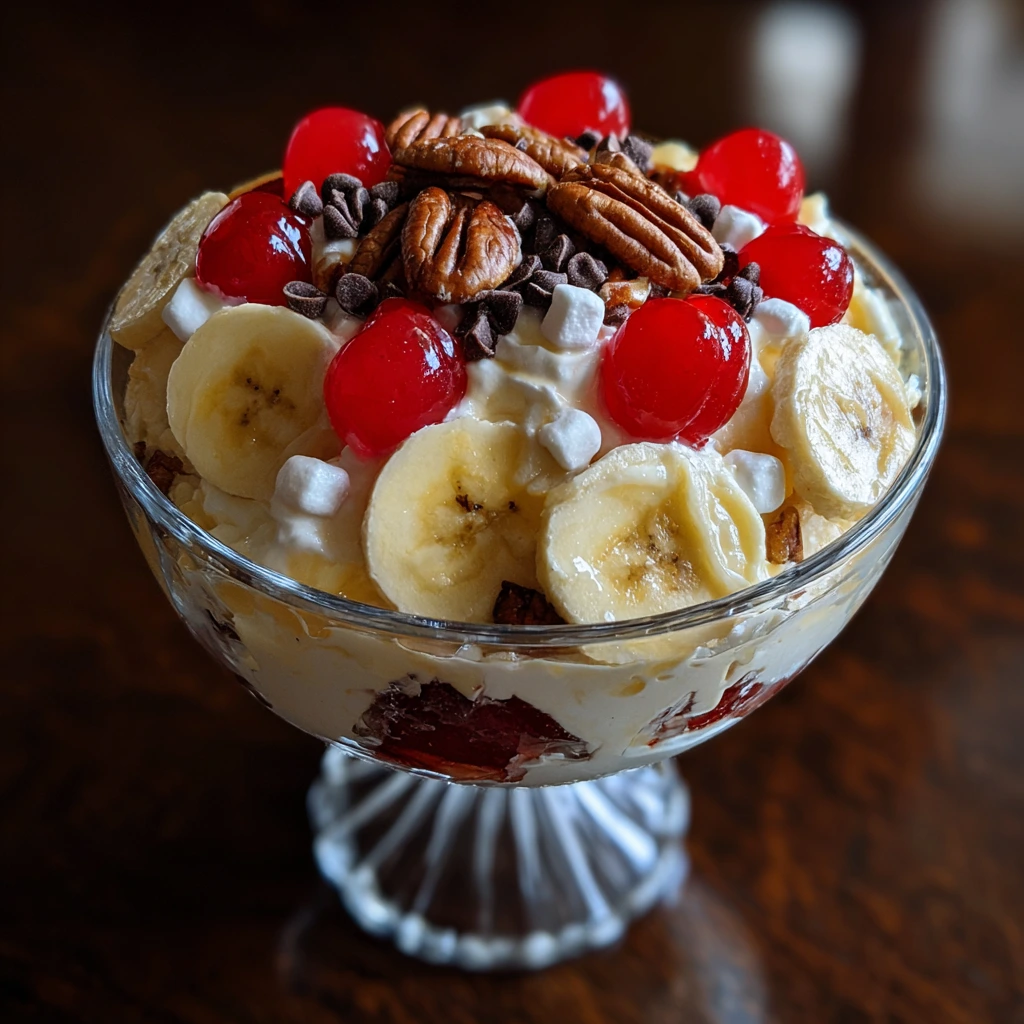 Irresistibly Sweet Banana Split Fluff Salad with Creamy Whipped Topping