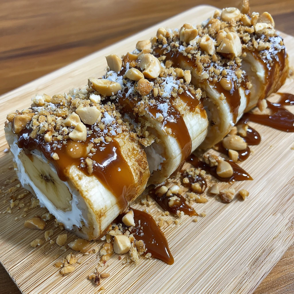 Deliciously Sweet and Nutty Banana Sushi Rolls for a Fun Treat