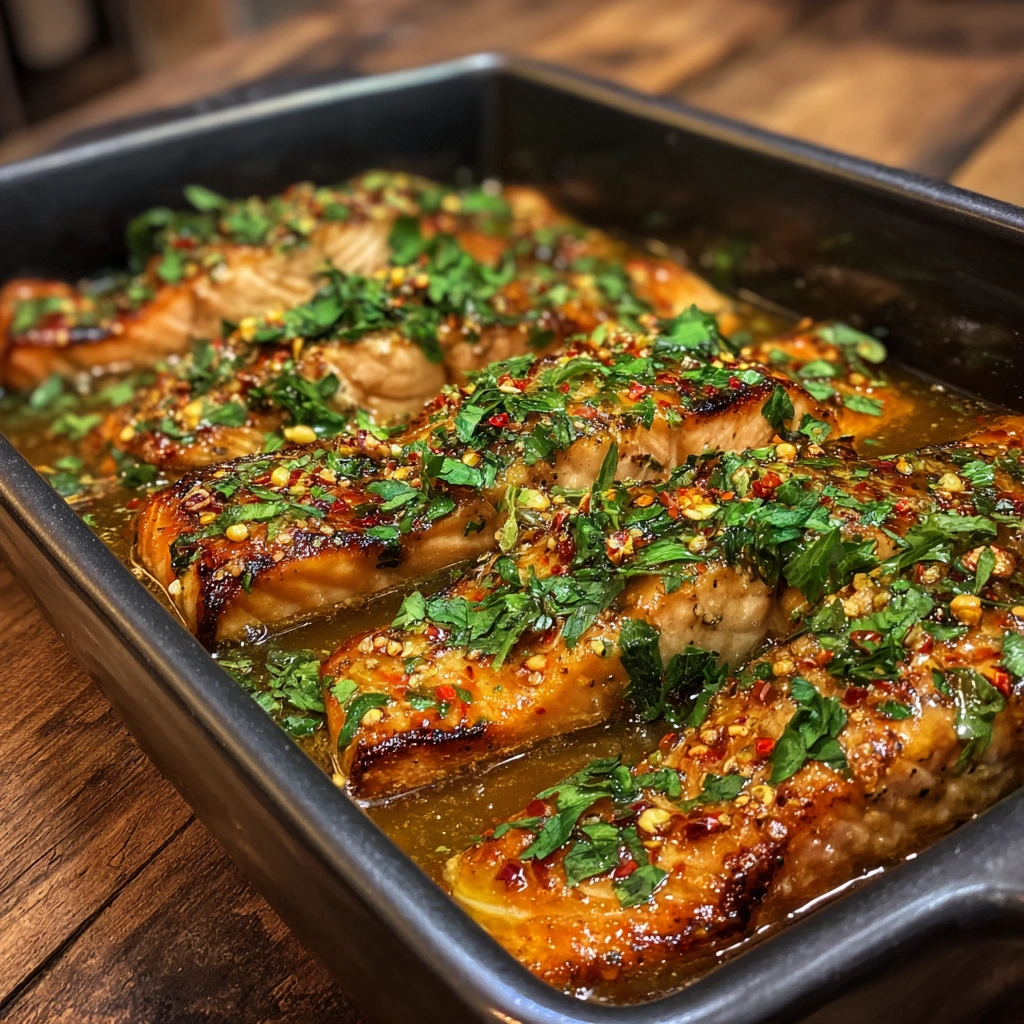 Irresistibly Spicy Bang Bang Salmon with Honey and Sriracha Glaze