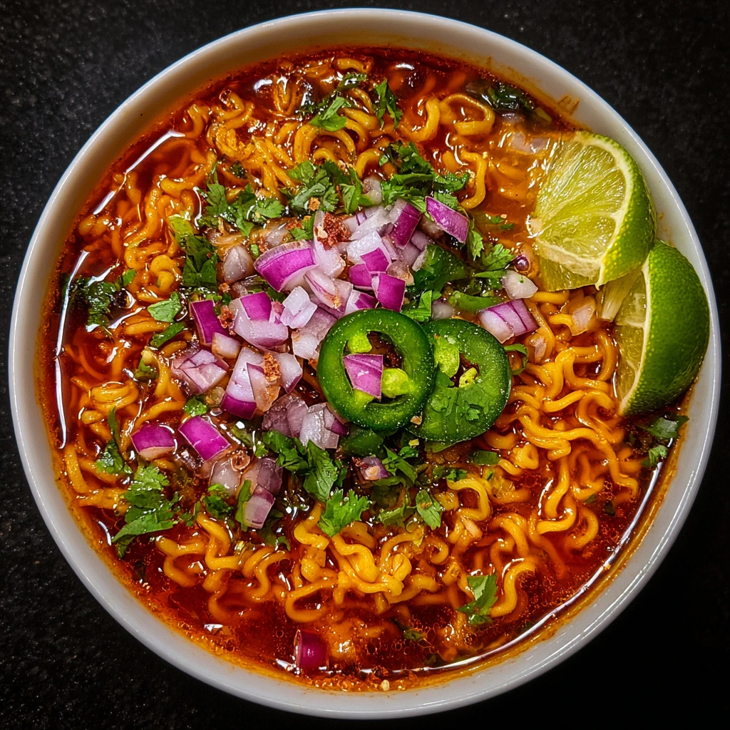 Savory Spicy Birria Ramen with Tender Braised Beef and Aromatic Broth