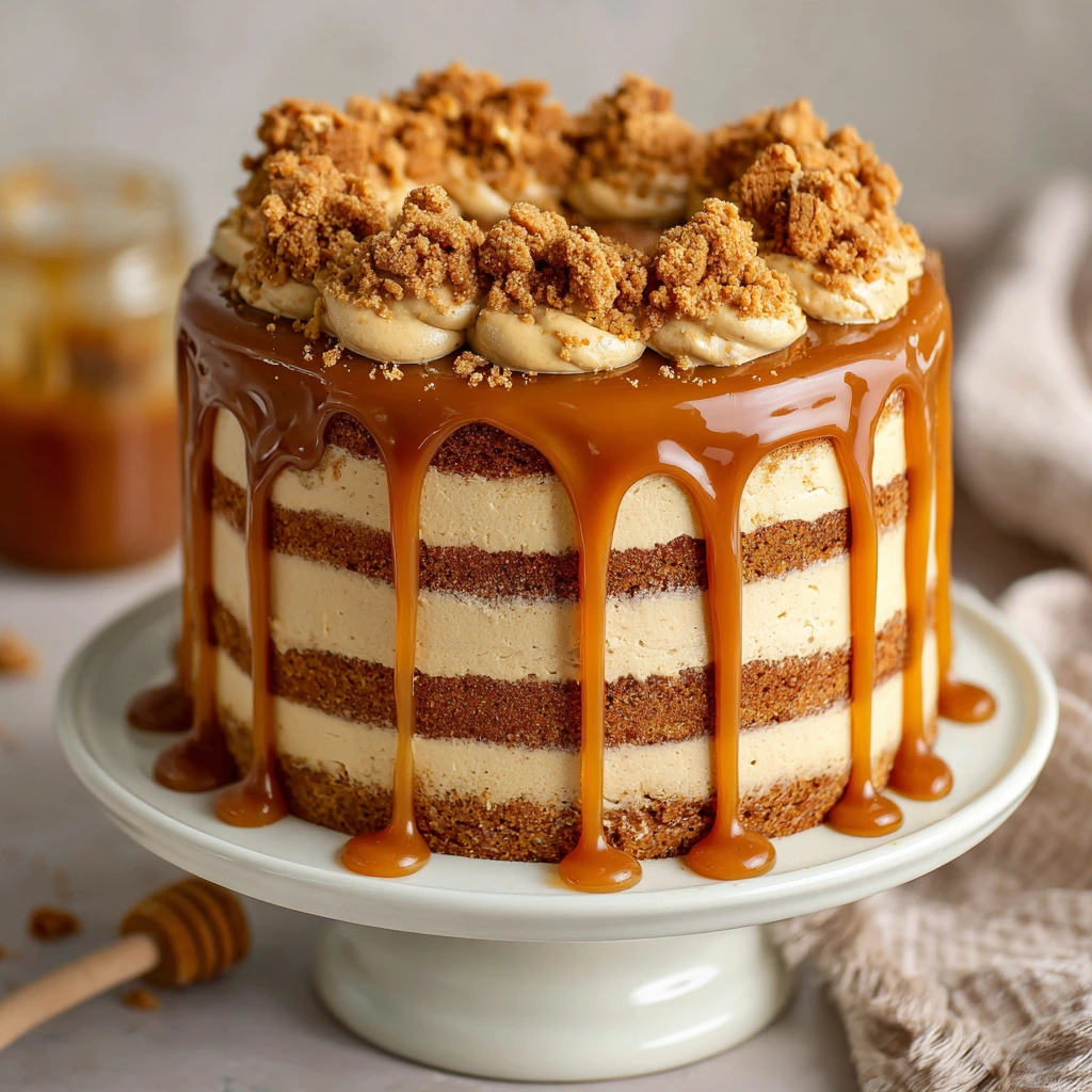 Decadent Biscoff Cookie Butter Cake with Creamy Frosting