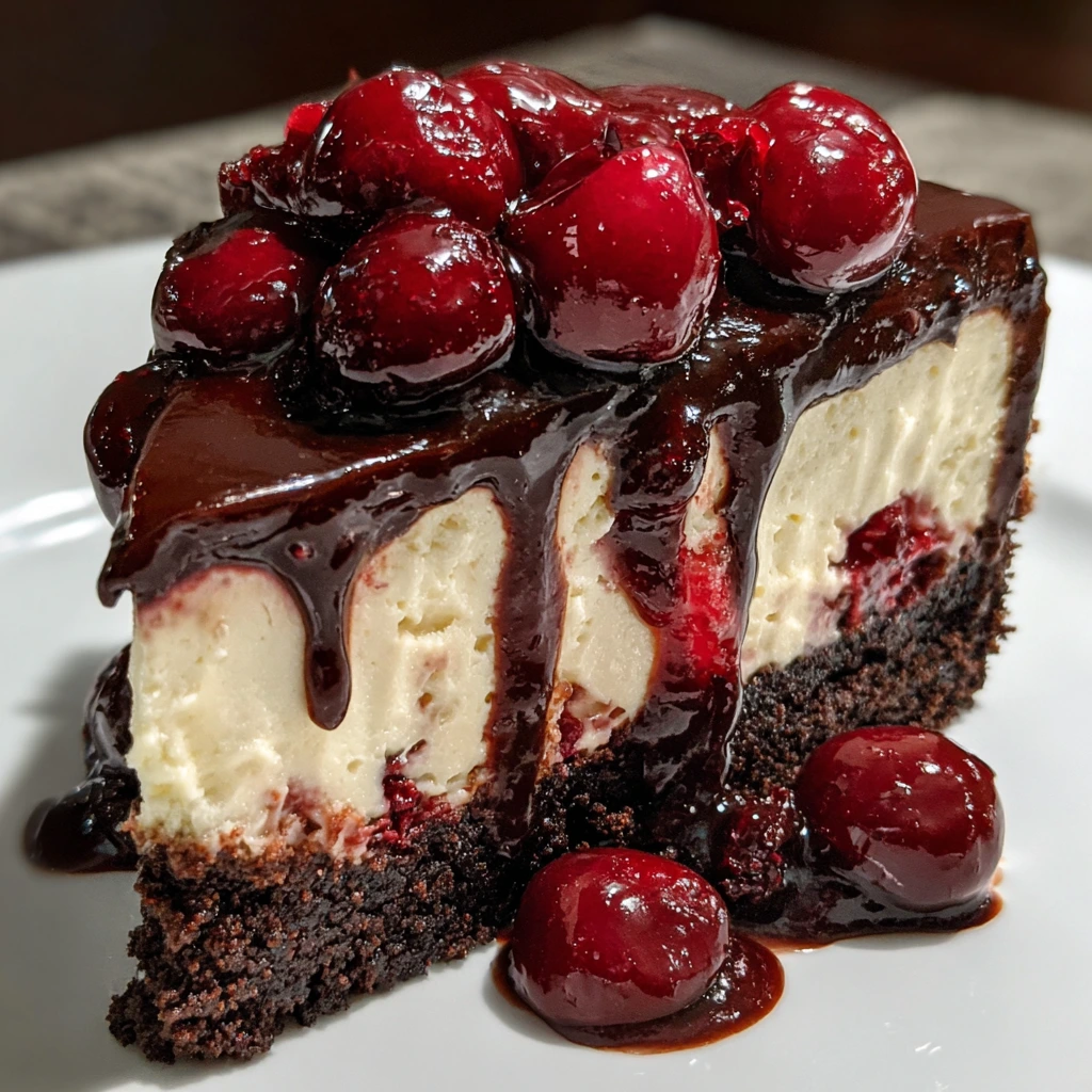 Decadent No-Bake Black Forest Cheesecake with Rich Chocolate and Cherries