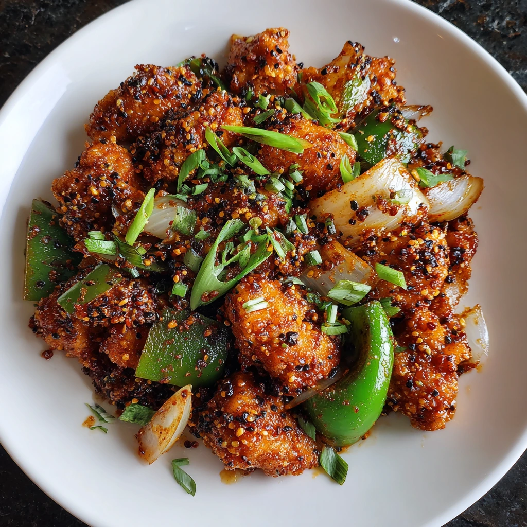 Sweet and Savory Black Pepper Chicken with Crisp Vegetables