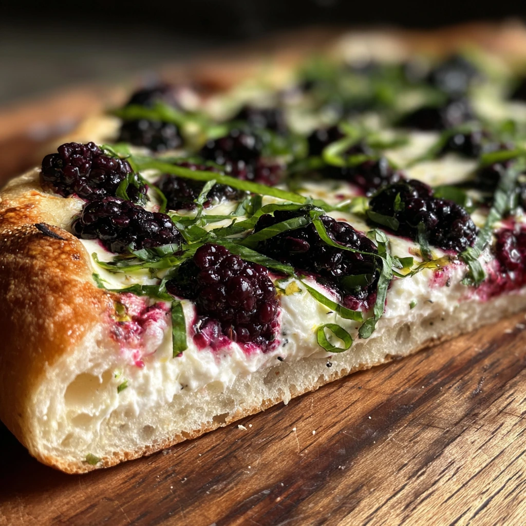 Savory Blackberry Basil Ricotta Pizza with a Sweet Twist