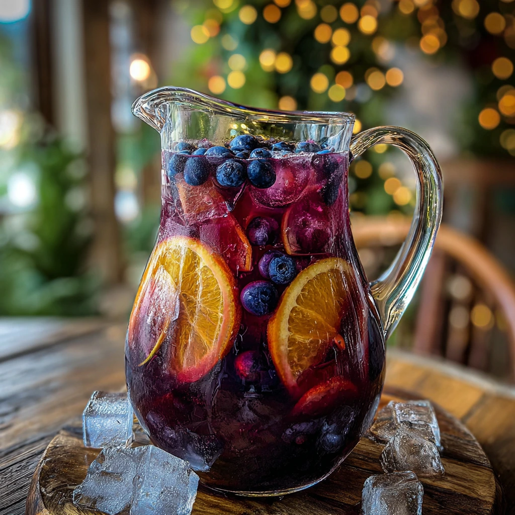 Refreshing Blueberry Blizzard Sangria with Citrus and Mint
