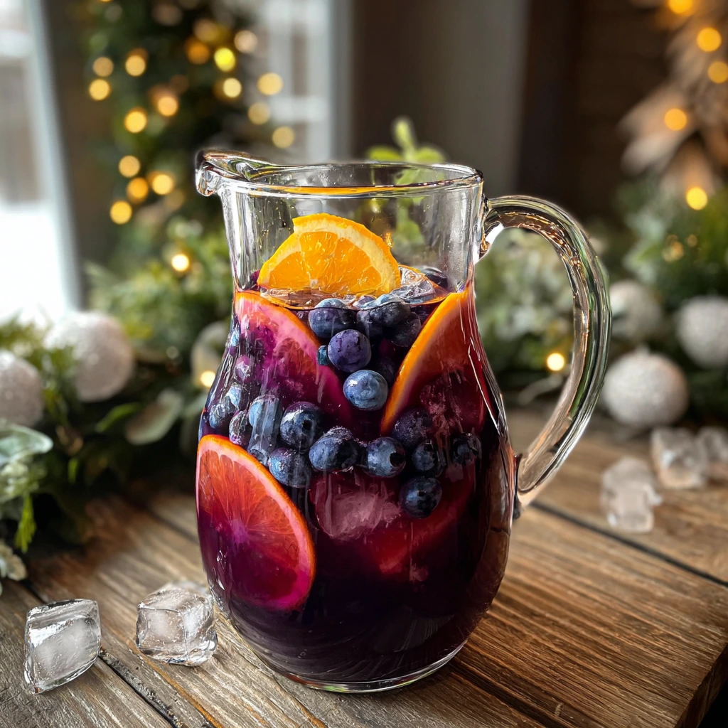 Refreshing Blueberry Blizzard Sangria with Citrus and Mint