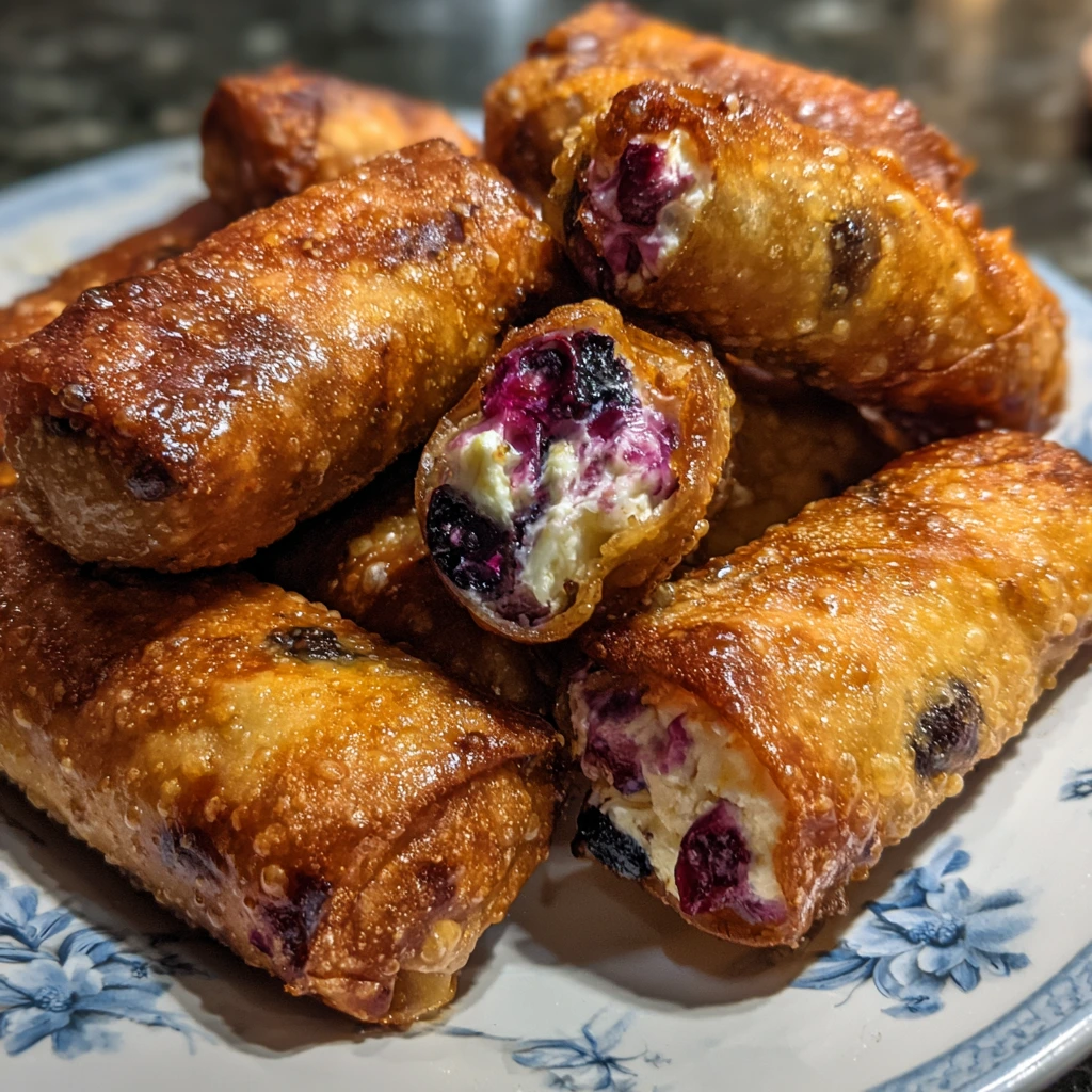 Deliciously Crispy Blueberry Cream Cheese Egg Rolls for Sweet Treats