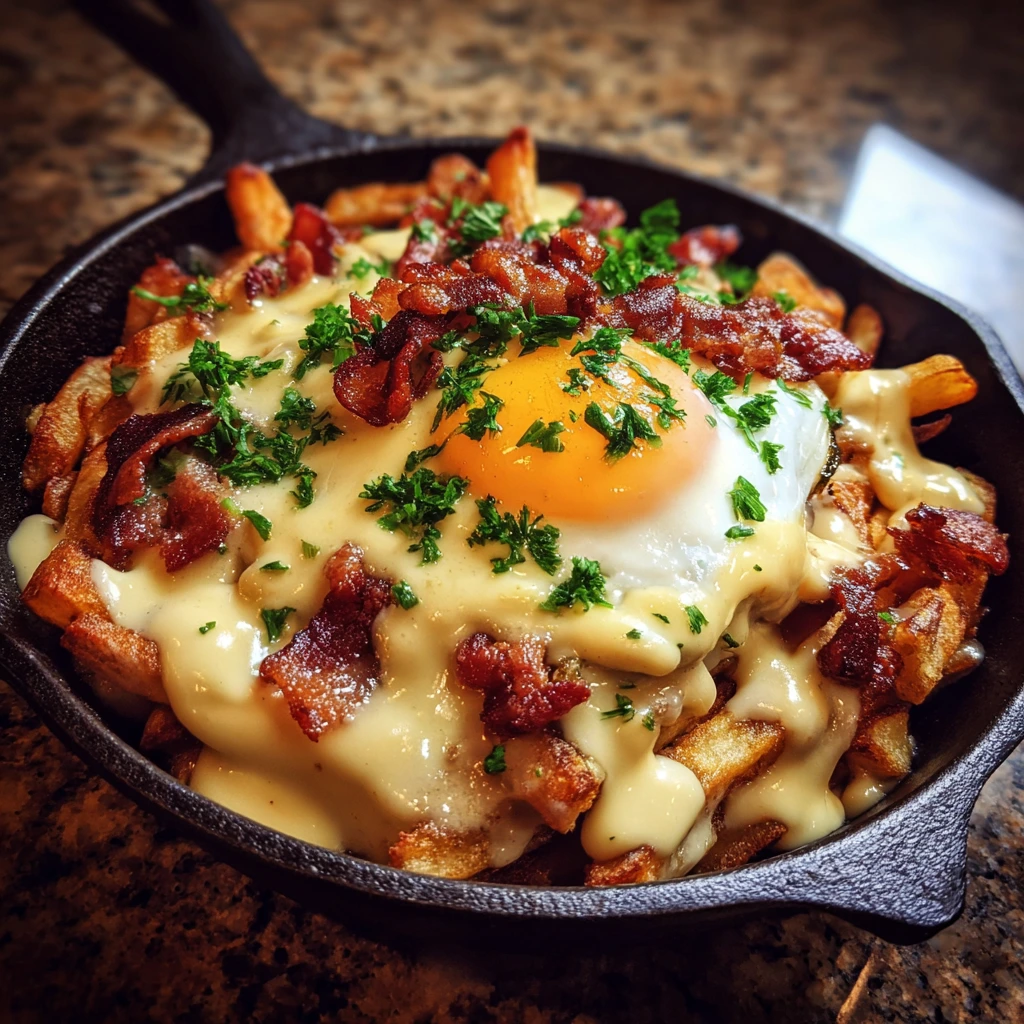 Decadent Breakfast Poutine with Velvety Hollandaise Sauce