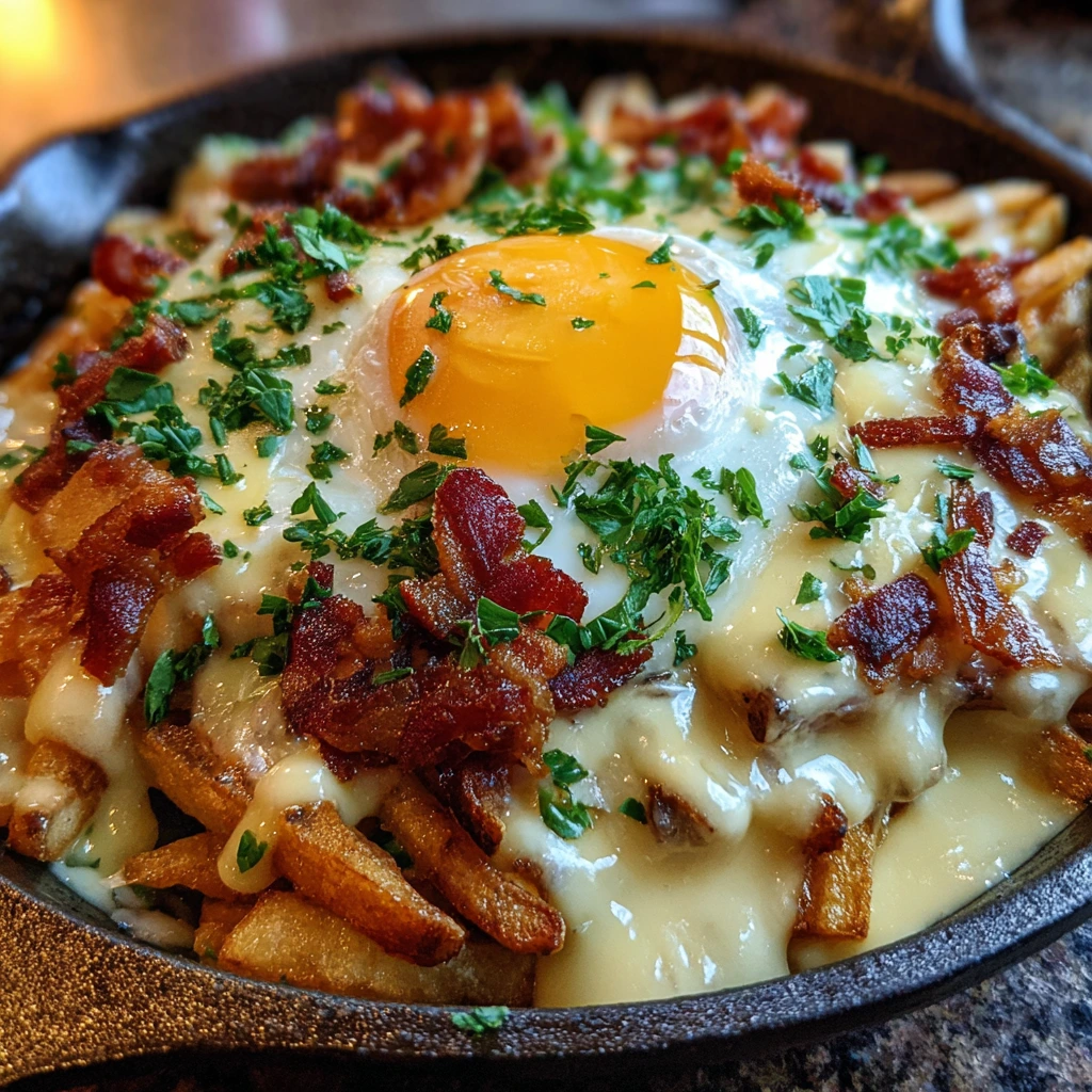 Decadent Breakfast Poutine with Velvety Hollandaise Sauce