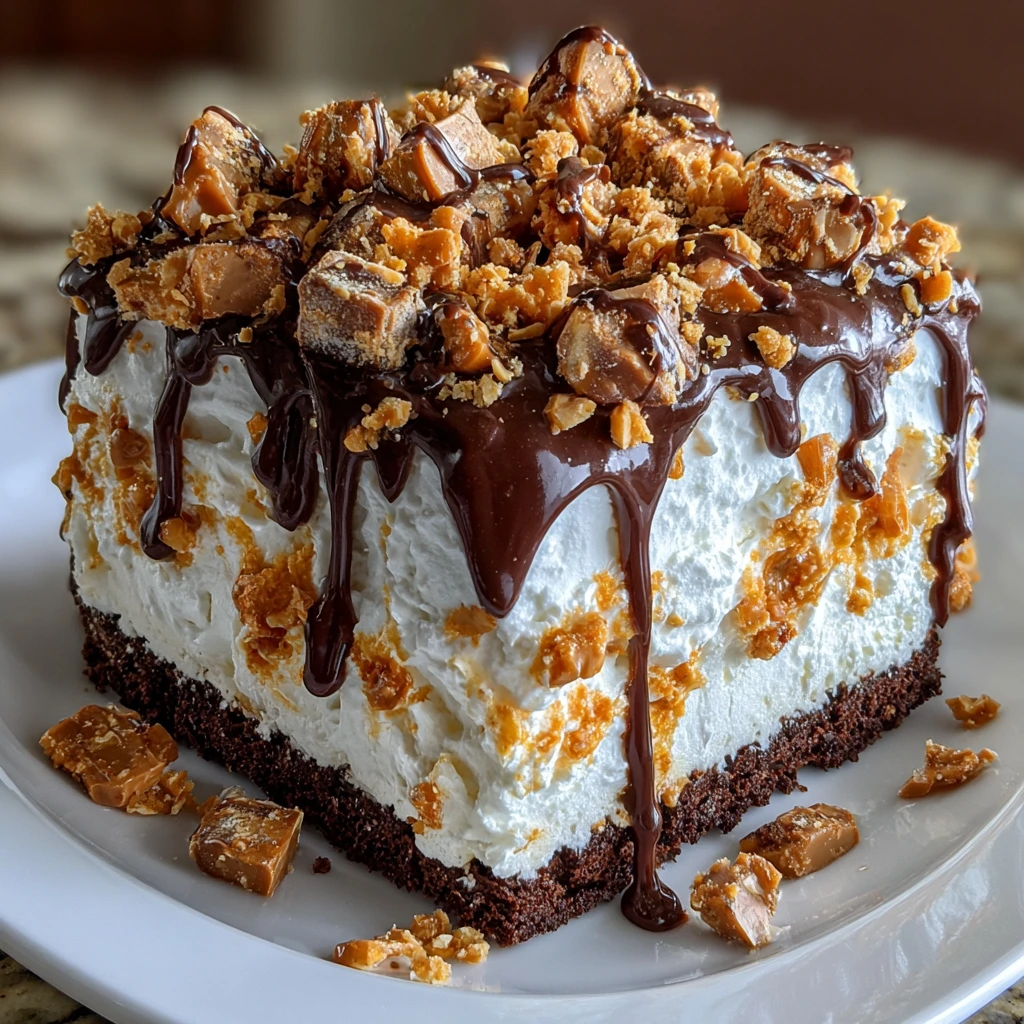 Decadent Butterfinger Bomb Cake with Rich Chocolate and Crunchy Peanut Butter