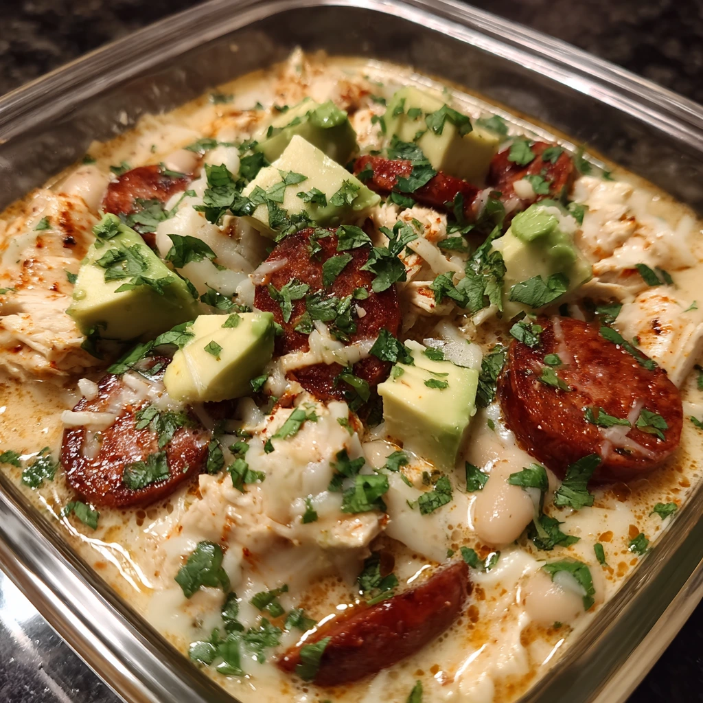 Savory and Spicy Cajun White Chicken Chili with Creamy Beans