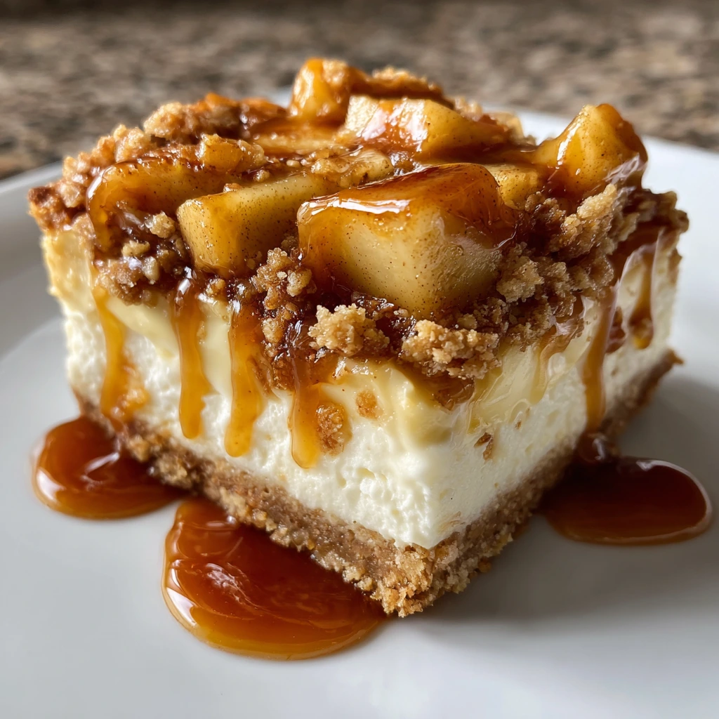 Delicious Caramel Apple Cheesecake Bars with Graham Cracker Crust