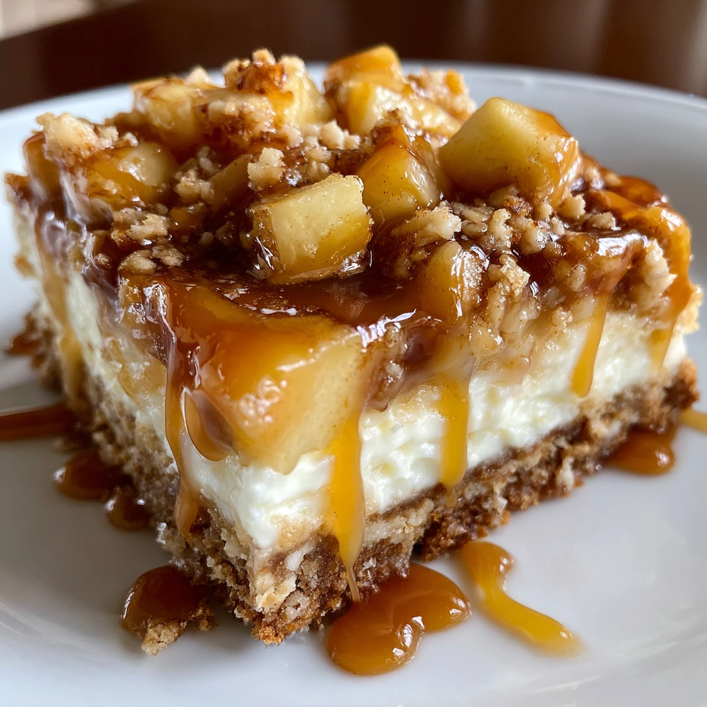 Delicious Caramel Apple Cheesecake Bars with Graham Cracker Crust