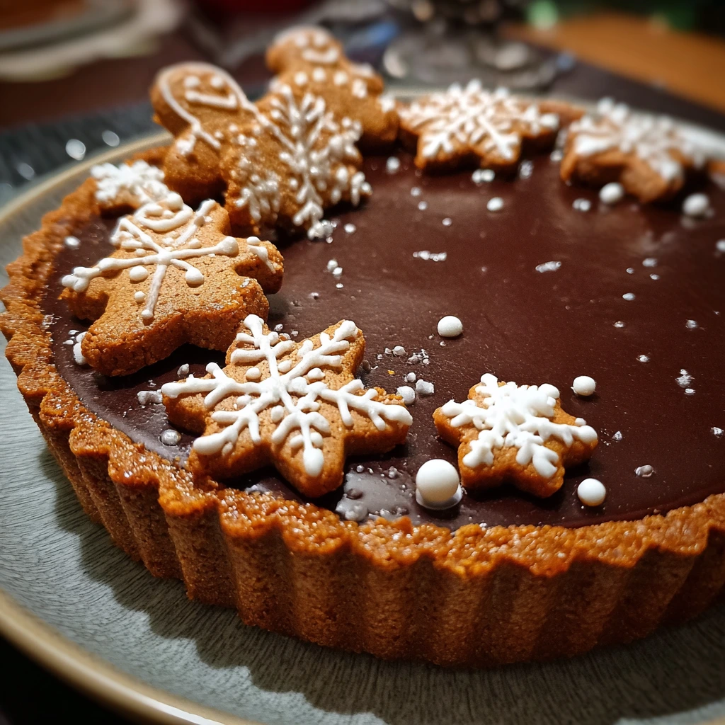 Delicious Caramel Tart with a Spiced Gingerbread Cookie Crust