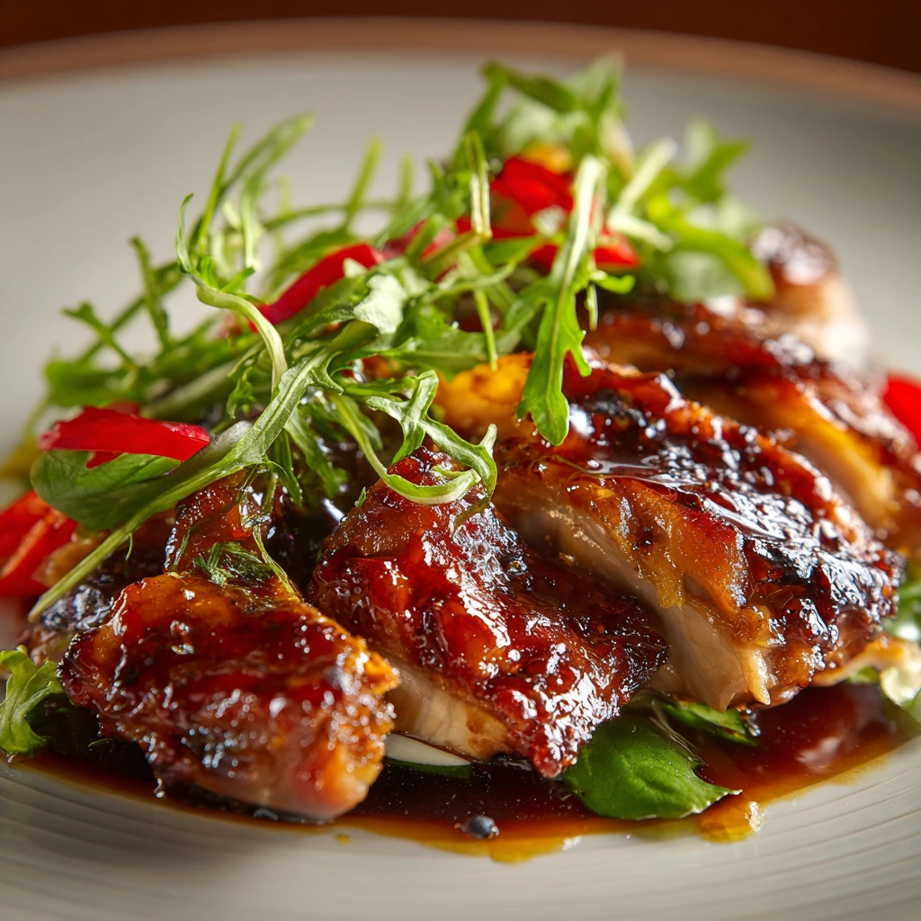 Savory Caramelised Soy Chicken with Honey and Garlic Glaze