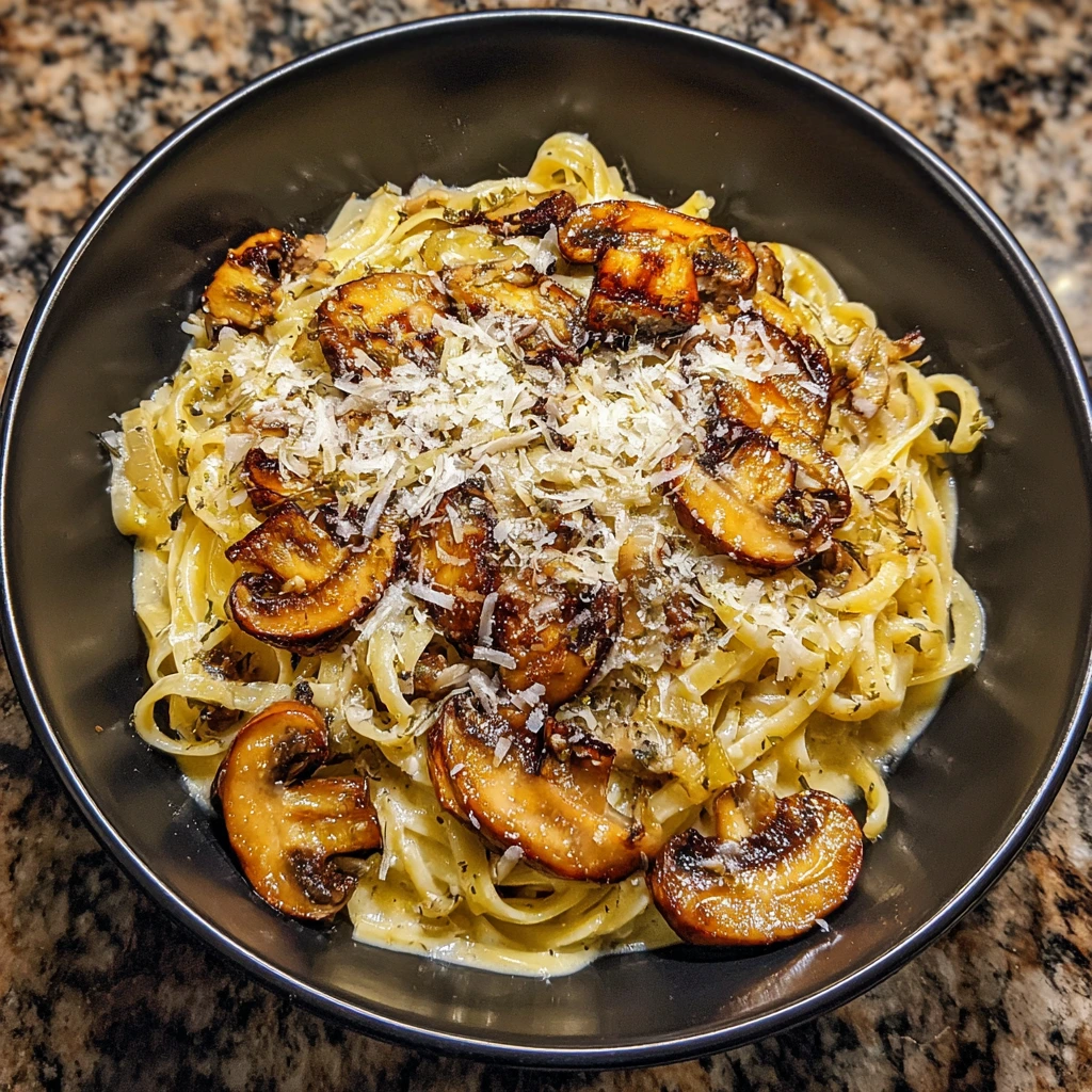 Savory Caramelized Leek and Mushroom Gruyere Pasta with Rich Cream Sauce