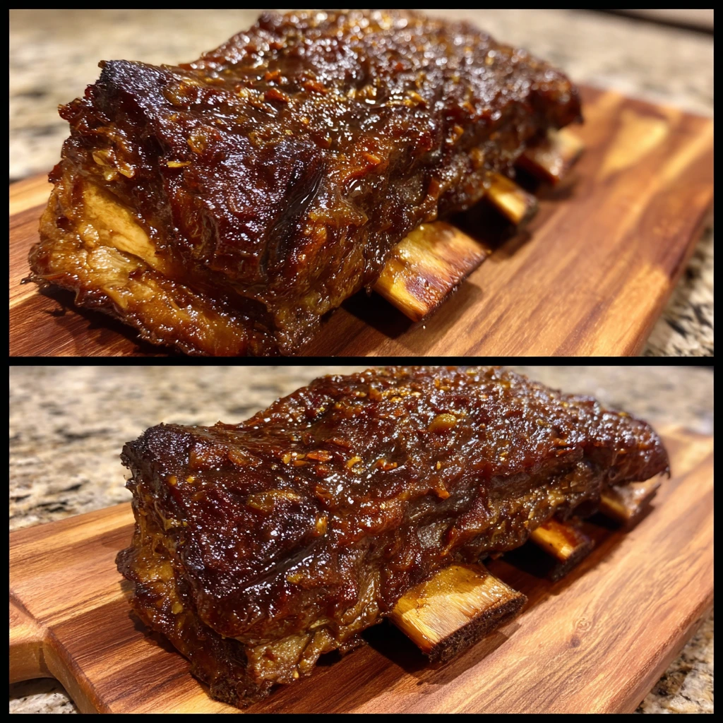 Savory Caramelized Slow Roast Asian Beef Short Ribs with Ginger and Soy Sauce