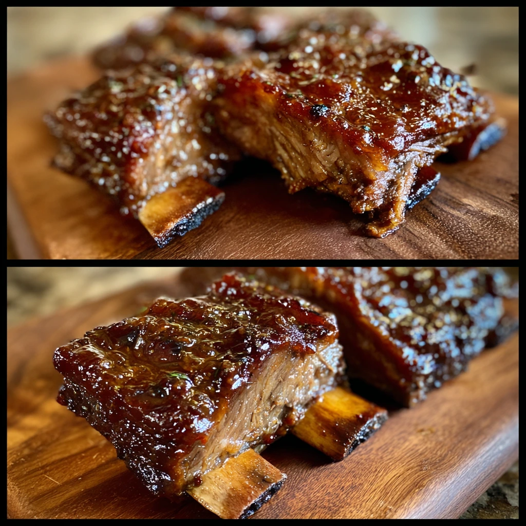Savory Caramelized Slow Roast Asian Beef Short Ribs with Ginger and Soy Sauce