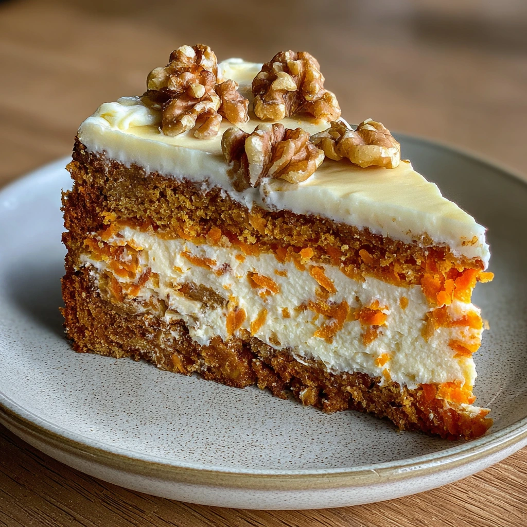 Decadent Carrot Cake Cheesecake with Cream Cheese Frosting and Spices