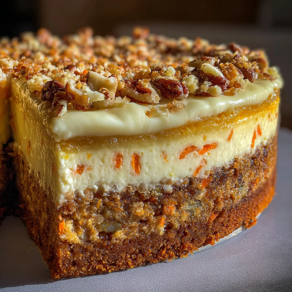 Decadent Carrot Cake Cheesecake with Creamy Topping for All Occasions