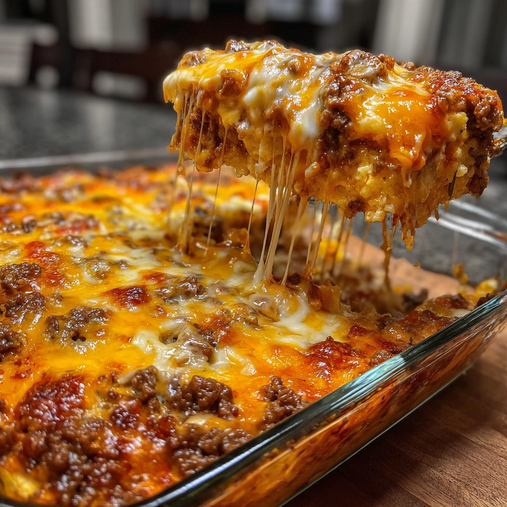 Savory Cattle Drive Casserole with Ground Beef, Cheddar, and Vegetables