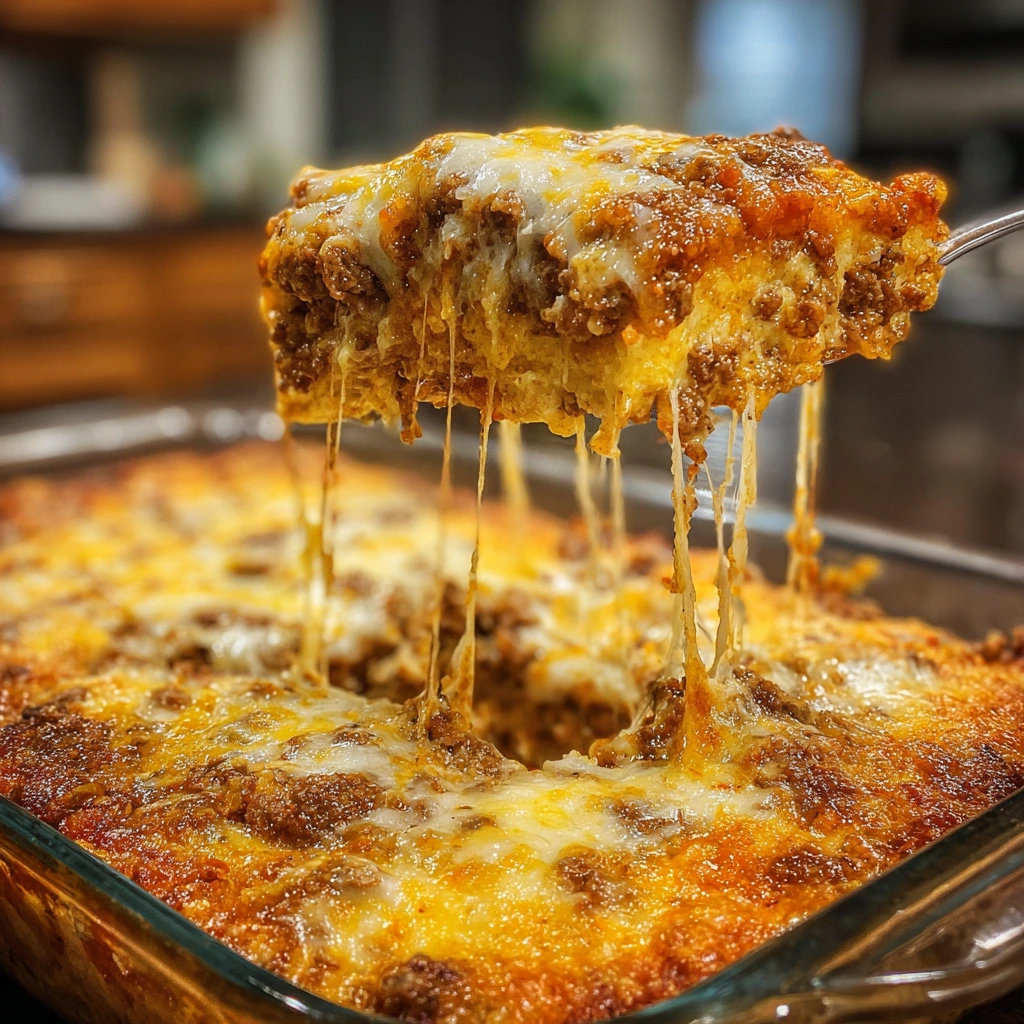 Savory Cattle Drive Casserole with Ground Beef, Cheddar, and Vegetables