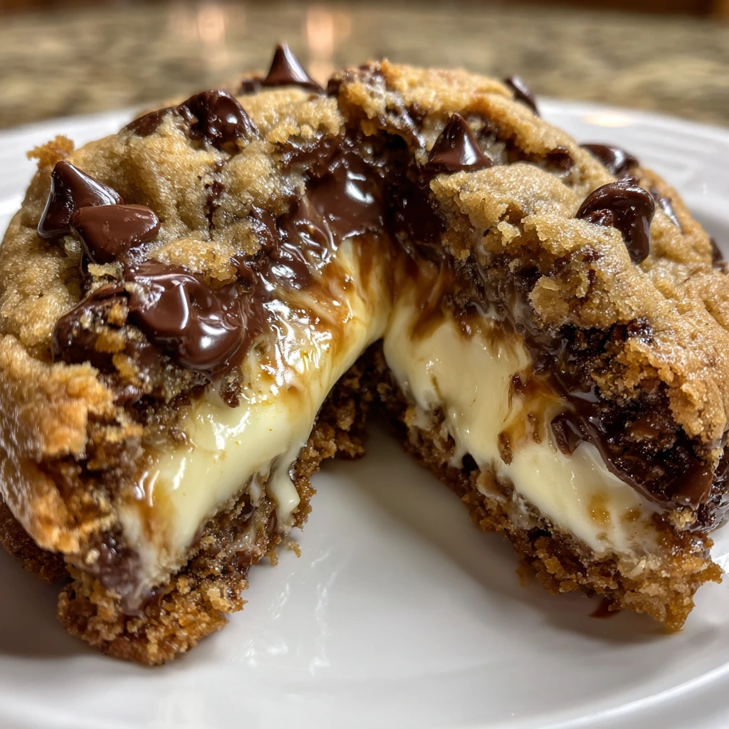 Decadent Cheesecake Stuffed Chocolate Chip Cookies with Creamy Filling