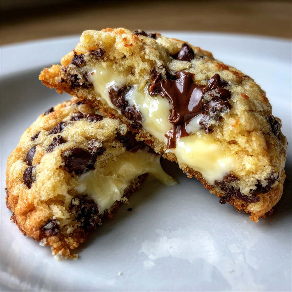 Decadent Cheesecake Stuffed Chocolate Chip Cookies with Creamy Filling