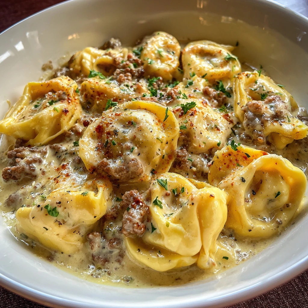 Savory Cheesesteak Tortellini in Creamy Provolone Sauce Delight