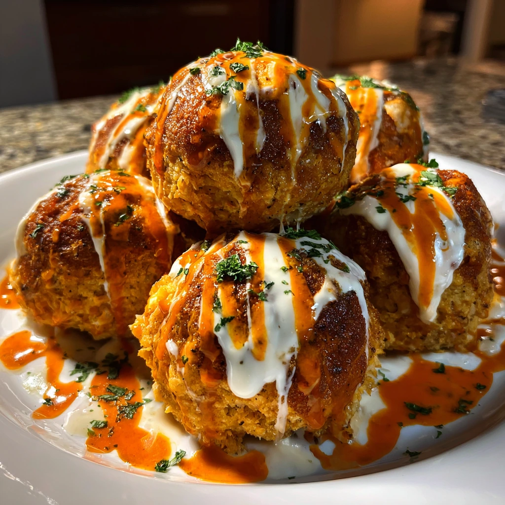 Ultimate Cheesy Buffalo Ranch Chicken Bombs with Creamy Filling