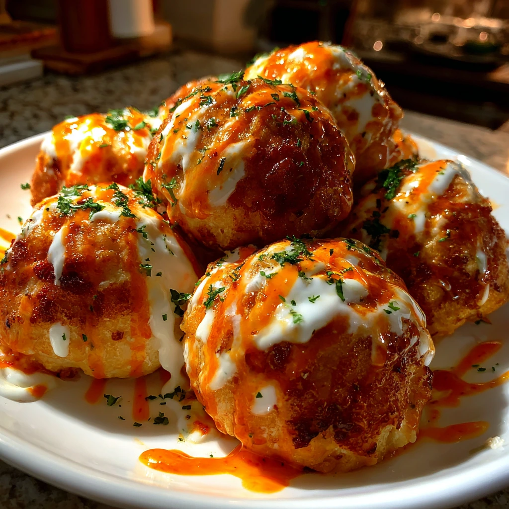 Ultimate Cheesy Buffalo Ranch Chicken Bombs with Creamy Filling